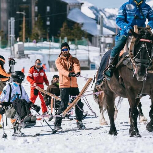 sit ski remonté à cheval